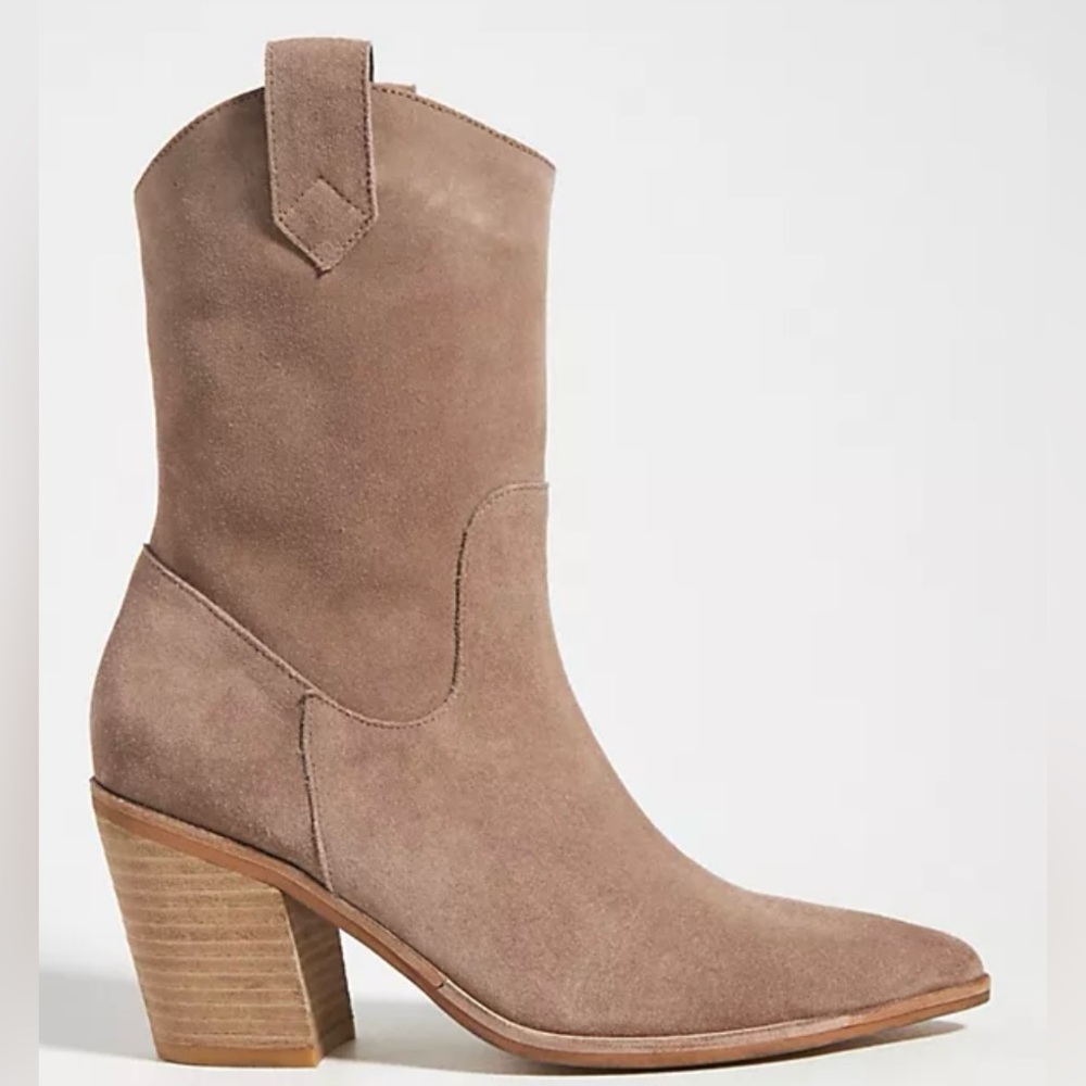 NWT Anthropologie Silent D Munchy Western Boot in Taupe Size 38